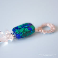 画像をギャラリービューアに読み込む, 地球色アズロマラカイトブレスレット(slv)