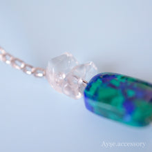 画像をギャラリービューアに読み込む, 地球色アズロマラカイトブレスレット(slv)