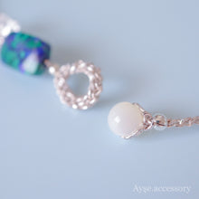 画像をギャラリービューアに読み込む, 地球色アズロマラカイトブレスレット(slv)