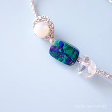 画像をギャラリービューアに読み込む, 地球色アズロマラカイトブレスレット(slv)