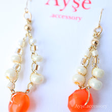 画像をギャラリービューアに読み込む, 糸編みチェコビーズピアス(org)