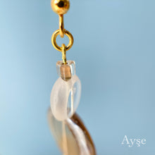 画像をギャラリービューアに読み込む, おはじきビーズピアス(brown)