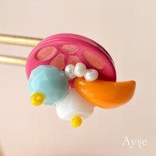 画像をギャラリービューアに読み込む, カラフルフラワーボタンピアス