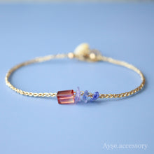 画像をギャラリービューアに読み込む, スクエアトルマリンブレスレット(gld)