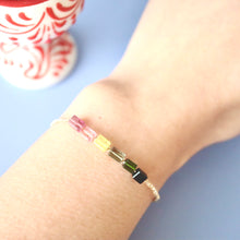 画像をギャラリービューアに読み込む, カラフルトルマリンブレスレット(gld)