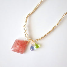 画像をギャラリービューアに読み込む, ストロベリークォーツショートネックレス