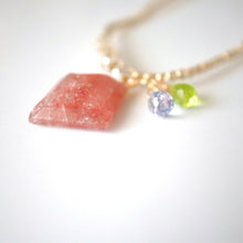 画像をギャラリービューアに読み込む, ストロベリークォーツショートネックレス