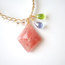 画像をギャラリービューアに読み込む, ストロベリークォーツショートネックレス