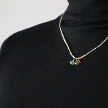 画像をギャラリービューアに読み込む, オニオンシェイプワンポイントネックレス(グリーンストロベリークオーツ)