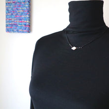 画像をギャラリービューアに読み込む, ダイヤ形パールショートネックレス(blk)