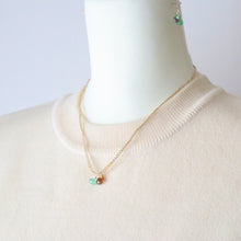 画像をギャラリービューアに読み込む, オニオンシェイプワンポイントネックレス(グリーンストロベリークオーツ)