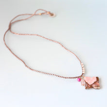画像をギャラリービューアに読み込む, ピンクオパールコッパーショートネックレス