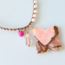 画像をギャラリービューアに読み込む, ピンクオパールコッパーショートネックレス