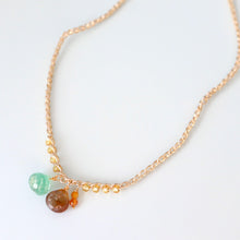 画像をギャラリービューアに読み込む, オニオンシェイプワンポイントネックレス(グリーンストロベリークオーツ)