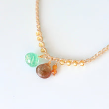 画像をギャラリービューアに読み込む, オニオンシェイプワンポイントネックレス(グリーンストロベリークオーツ)