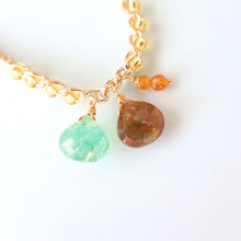 画像をギャラリービューアに読み込む, オニオンシェイプワンポイントネックレス(グリーンストロベリークオーツ)