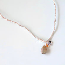 画像をギャラリービューアに読み込む, ラブラドライトドロップショートネックレス