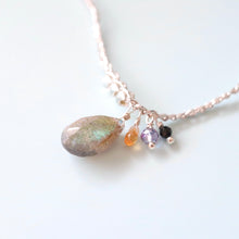 画像をギャラリービューアに読み込む, ラブラドライトドロップショートネックレス