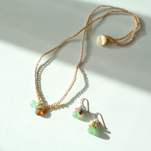 画像をギャラリービューアに読み込む, オニオンシェイプワンポイントネックレス(グリーンストロベリークオーツ)