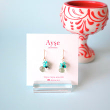 画像をギャラリービューアに読み込む, 極細糸で編んだつぶつぶピアス(グリーンアメジスト)