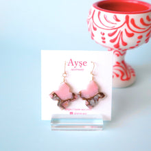 画像をギャラリービューアに読み込む, ピンクオパールコッパーピアス