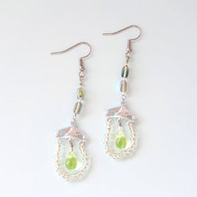 画像をギャラリービューアに読み込む, ウランビーズロングピアス