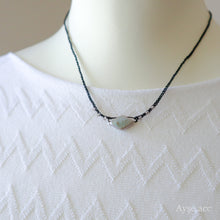 画像をギャラリービューアに読み込む, ダイヤ形パールショートネックレス(blk)