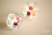 画像をギャラリービューアに読み込む, フラワーボタンピアス