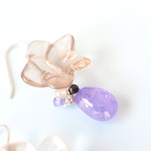 画像をギャラリービューアに読み込む, フラワースモーキークオーツピアス