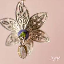 画像をギャラリービューアに読み込む, フラワーロングピアス(grn)