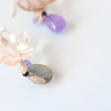 画像をギャラリービューアに読み込む, フラワースモーキークオーツピアス