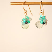 画像をギャラリービューアに読み込む, 極細糸で編んだつぶつぶピアス(グリーンアメジスト)