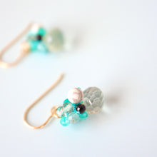 画像をギャラリービューアに読み込む, 極細糸で編んだつぶつぶピアス(グリーンアメジスト)