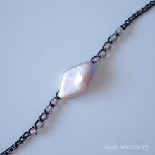 画像をギャラリービューアに読み込む, ダイヤ形パールブレスレット(blk)