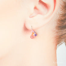 画像をギャラリービューアに読み込む, 極細糸で編んだつぶつぶピアス(ストロベリークォーツ)