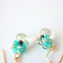 画像をギャラリービューアに読み込む, 極細糸で編んだつぶつぶピアス(グリーンアメジスト)