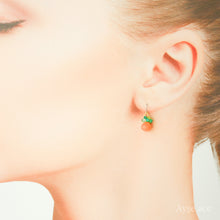 画像をギャラリービューアに読み込む, 極細糸で編んだつぶつぶピアス(ピーチムーンストーン)