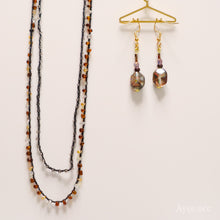 画像をギャラリービューアに読み込む, 2連ビーズネックレス(brn×blk)