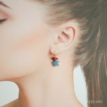 画像をギャラリービューアに読み込む, カラフルスターピアス(ブルーオパール)