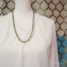 画像をギャラリービューアに読み込む, 2連ビーズネックレス(brn×blk)