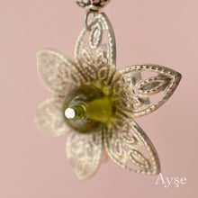 画像をギャラリービューアに読み込む, フラワーロングピアス(grn)