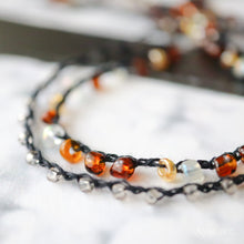 画像をギャラリービューアに読み込む, 2連ビーズネックレス(brn×blk)