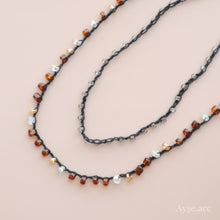 画像をギャラリービューアに読み込む, 2連ビーズネックレス(brn×blk)