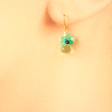 画像をギャラリービューアに読み込む, 極細糸で編んだつぶつぶピアス(グリーンアメジスト)