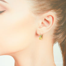 画像をギャラリービューアに読み込む, 極細糸で編んだつぶつぶピアス(レモンクォーツ)