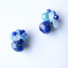 画像をギャラリービューアに読み込む, 極細糸で編んだつぶつぶピアス(ラピスラズリ)