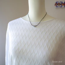 画像をギャラリービューアに読み込む, ダイヤ形パールショートネックレス(blk)