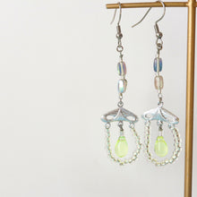 画像をギャラリービューアに読み込む, ウランビーズロングピアス