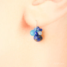 画像をギャラリービューアに読み込む, 極細糸で編んだつぶつぶピアス(ラピスラズリ)