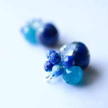 画像をギャラリービューアに読み込む, 極細糸で編んだつぶつぶピアス(ラピスラズリ)